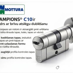 31x31mm Cilindras C10 su rankenėlė su 3 raktais 