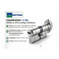 31x31mm Cilindras C10 su rankenėlė su 3 raktais 