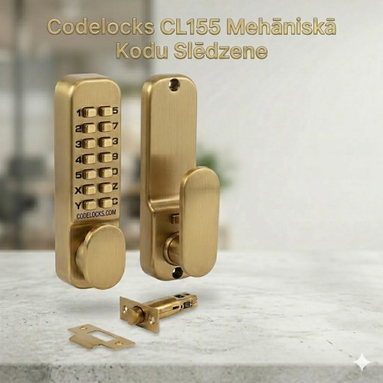 Mechanical codelock, polished brass - CL155 PB