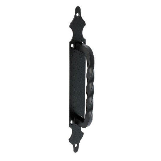 Fixed Handle with Indent-Textured Cover Plate, Black