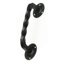 Fixed D-Pull Handle with 2 Cover Plates, 140x52 mm, Black
