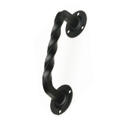 Fixed D-Pull Handle with 2 Cover Plates, 140x52 mm, Black