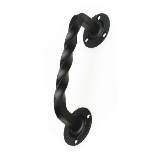 Fixed D-Pull Handle with 2 Cover Plates, 140x52 mm, Black