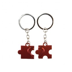 Raktų pakabukų rinkinys Partner Puzzle, raudona