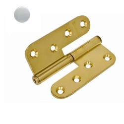 Plieninis vyris 100x80x3 mm, kairė, satin chromas