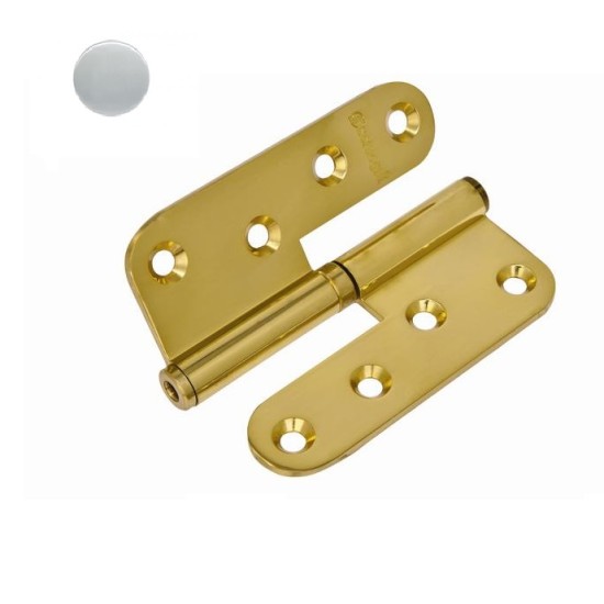 Plieninis vyris 100x80x3 mm, kairė, satin chromas