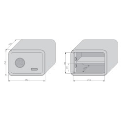 mySafe 350 ELBuitinis seifas su elektronine spyna, žalias obuolis 250x350x280mm