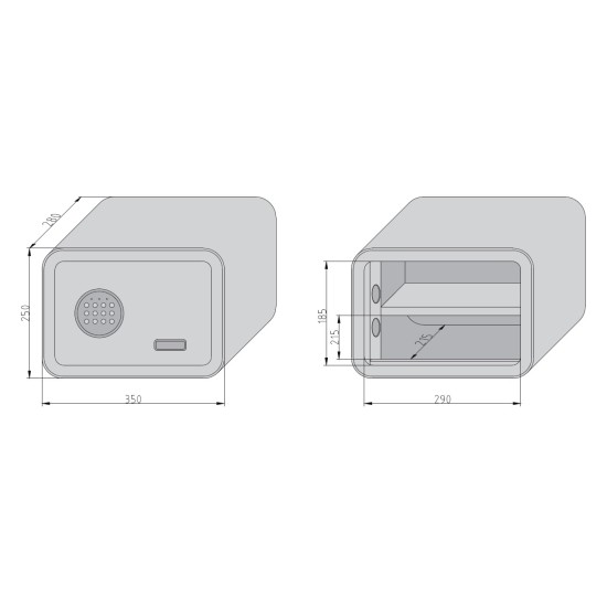 mySafe 350 ELBuitinis seifas su elektronine spyna, žalias obuolis 250x350x280mm