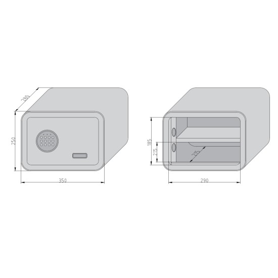 mySafe 350 ELBuitinis seifas su elektronine spyna, žalias obuolis 250x350x280mm