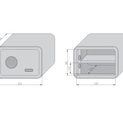 mySafe 350 ELBuitinis seifas su elektronine spyna, gltona.250x350x280mm