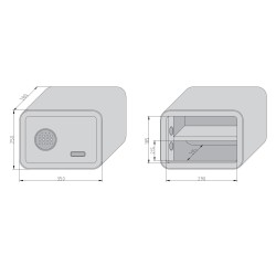 mySafe 350 ELBuitinis seifas su elektronine spyna, gltona.250x350x280mm