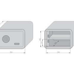mySafe 350 ELBuitinis seifas su elektronine spyna, juoda. 250x350x280mm