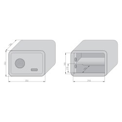 mySafe 350 ELBuitinis seifas su elektronine spyna, juoda. 250x350x280mm