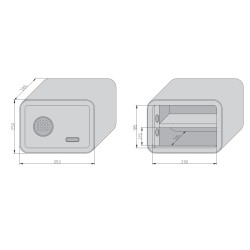 mySafe 350 ELBuitinis seifas su elektronine spyna, oranžinė 250x350x280mm