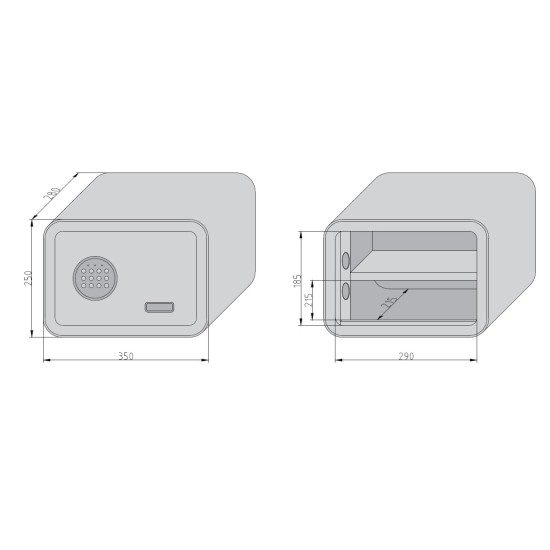 mySafe 350 ELBuitinis seifas su elektronine spyna, oranžinė 250x350x280mm