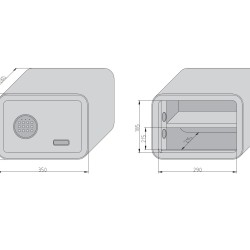mySafe 350 ELBuitinis seifas su elektronine spyna, rožinė 250x350x280mm
