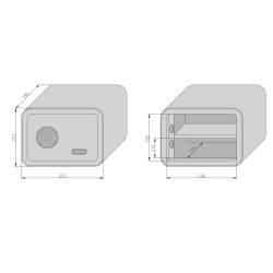 mySafe 350 ELBuitinis seifas su elektronine spyna, rožinė 250x350x280mm
