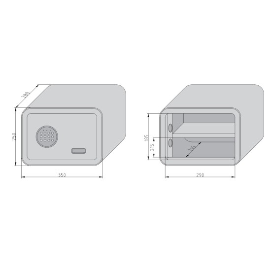 mySafe 350 ELBuitinis seifas su elektronine spyna, rožinė 250x350x280mm