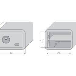 „mySafe 350 FP“ matinis juodas, seifas su biometrine spyna 250x350x280mm