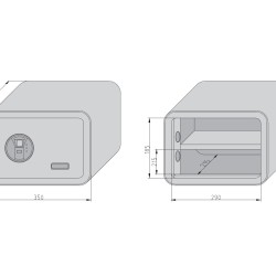 „mySafe 350 FP“ oranžinis, seifas su biometrine spyna 250x350x280 mm