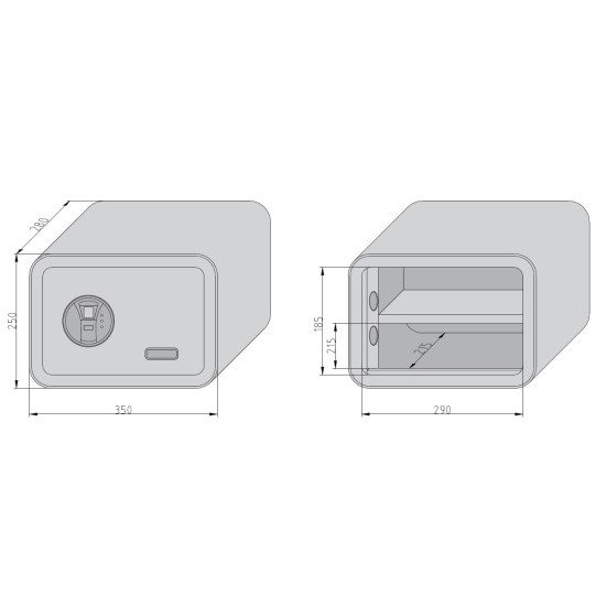 „mySafe 350 FP“ oranžinis, seifas su biometrine spyna 250x350x280 mm