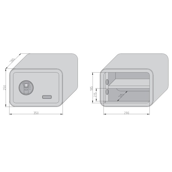 „mySafe 350 FP“ balta-mėlyna, seifas su biometrine spyna 250x350x280 mm