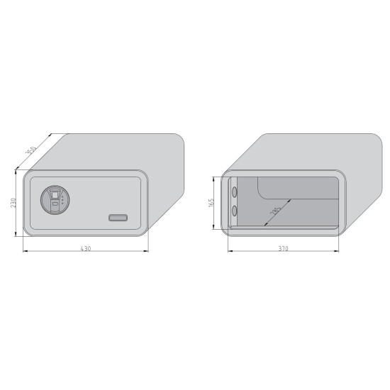 „mySafe 430 FP“ žalias obuolys, seifas su biometrine spyna 230x430x350 mm
