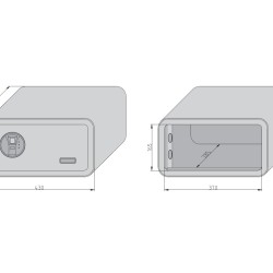 mySafe 430 FP бело-синий, сейф с биометрическим замком 230x430x350mm