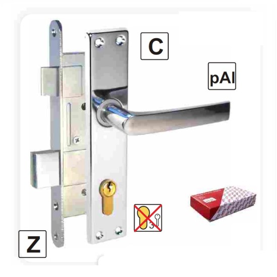 ZV45 cinkuotas korpusas, poliruotos rankenos, chromuotos apdailos, be cilindro mechanizmo
