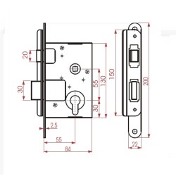 Cinkuotas korpusas, dažytos baltos rankenos ir apyraktės, be cilindro mechanizmo