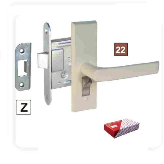 KURZEMES AC-45 WC spynos komplektas su rudomis rankenomis ir apdailos plokštelėmis